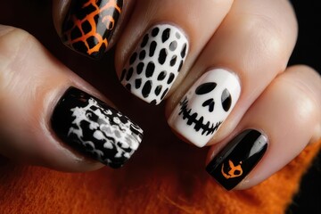 Close-Up View of Creepy Nail Art