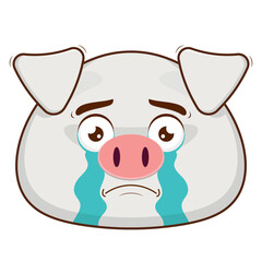 pig crying face cartoon cute