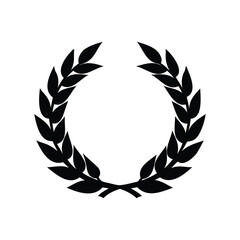 Classic black laurel wreath symbol of victory, achievement, and timeless elegance, laurel wreath as logo silhouette vector illustration
