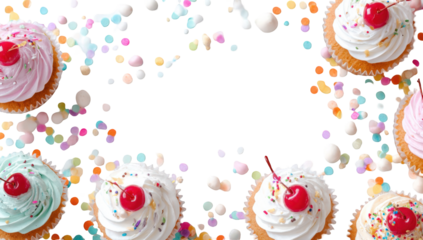 Colorful cupcakes with sprinkles