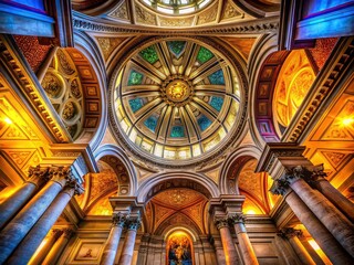Dublin City Hall Georgian Ceiling, Architectural Detail, Vintage Interior, Ireland, Historical Building, Rule of Thirds Photography