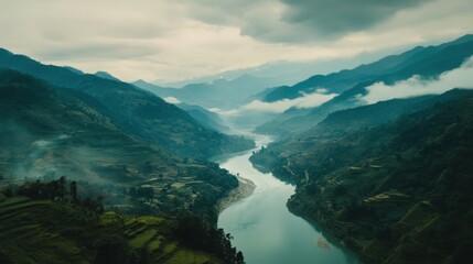 Obraz premium Incredible mountain scenery, God's creation, landscape, view from above