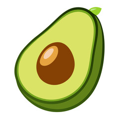 Isolated avocado half vector illustration for healthy food and vegetarian diet concept design