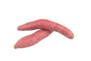 Roasted Sweet Potato on White Background