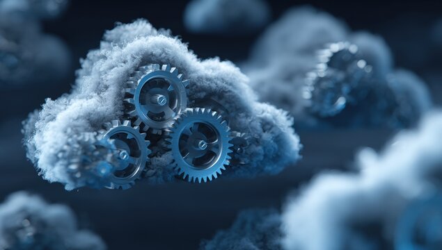 Abstract cloud with gears