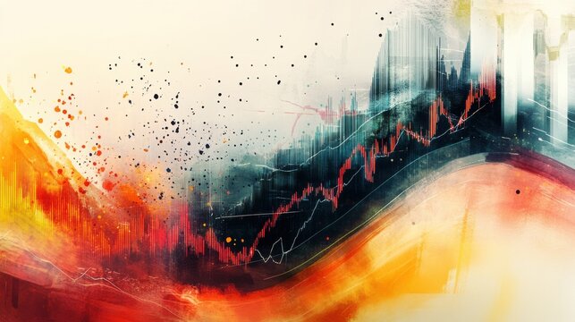 Dynamic stock market graph illustrating fluctuating values