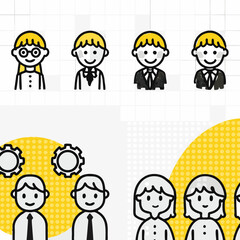 Naklejka premium set of funny cartoon people