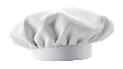 White chef's hat against a black background.  3D rendered
