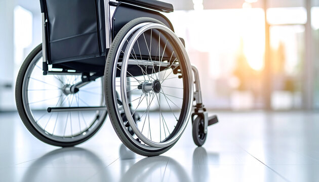 Accessibility Symbol: An image of a wheelchair showcases the essence of accessibility and inclusion, symbolizing a commitment to equal opportunities and freedom of movement.