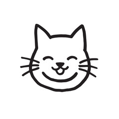 Cat Doodle Black and White Illustration Vector Image Cute Kitten Sketch Line Art Drawing Silhouette