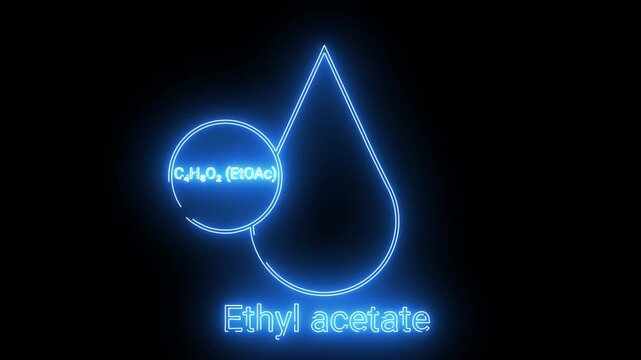 Ethyl acetate chemical liquid icon with white background