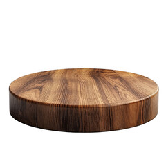 Round wooden platform dark background natural wood grain texture display stand