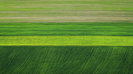 Vibrant agricultural fields with various crops in rows