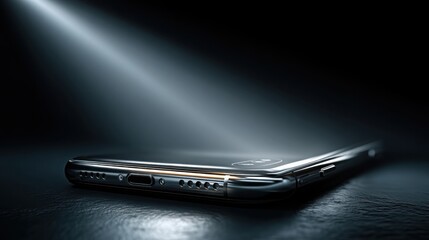Dark cell phone projecting light symbolizing innovative app campaigns and engaging user experience in mobile technology