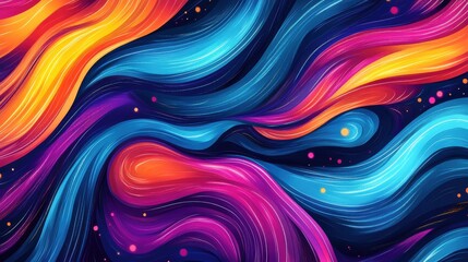 Fototapeta premium Dynamic Abstract Painting with Swirling Lines and Vibrant Colors