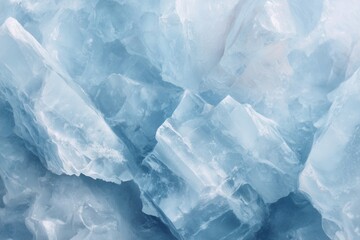 Fototapeta premium Close-up of large, translucent blue ice crystals. The ice has sharp edges and a glossy surface, creating a cool and refreshing appearance.
