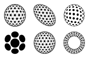 Abstract Geometric Shapes: Spheres, Ellipse, Flower, and Torus