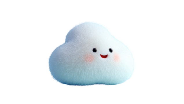 Cute fluffy cloud cartoon
