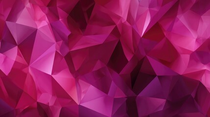 Fototapeta premium Abstract polygonal pattern of deep magenta and pink triangles