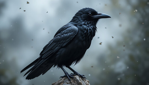 crow on a fence crow on the snow crow on the ground beautiful view and seen beautiful background and wallpaper hd picture - Powered by Adobe