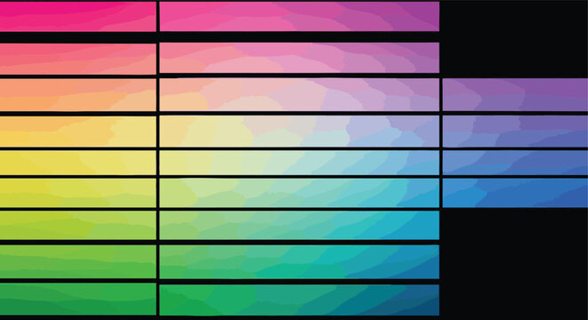 Vibrant gradient color swatches transitioning from pink to blue, perfect for design inspiration