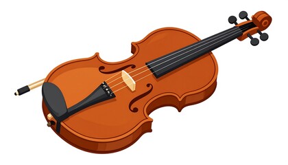 Fototapeta premium Violin illustration, 3D style
