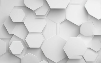 Fototapeta premium Abstract geometric pattern of overlapping hexagons in light gray