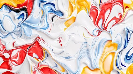 Abstract background with swirling patterns and vibrant colors representing a sale: A bold and creative abstract design featuring dynamic swirls in bright reds, blues, and yellows, with sale text