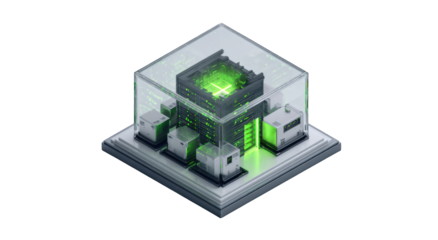 3D render of a futuristic server