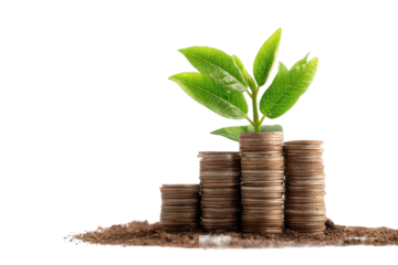 Coins growing a plant