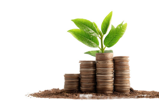 Coins growing a plant