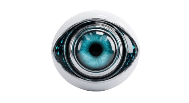 A futuristic eye graphic - Powered by Adobe