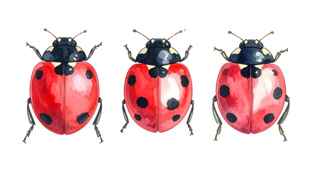 Watercolor ladybug illustration