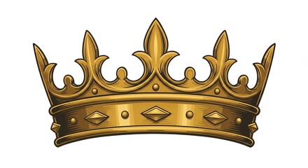 Detailed golden crown graphic design element