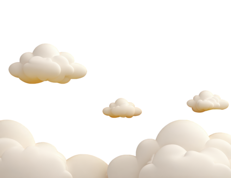 Cartoon clouds in a sky