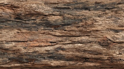 Close-up of weathered, textured tree trunk