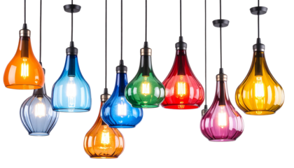 Colorful pendant light PNG Transparent Background