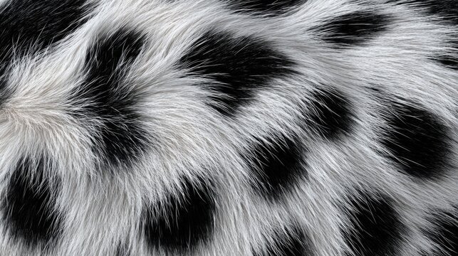 Close-up of black and white spotted fur texture