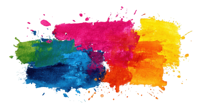 Abstract colorful paint splatter