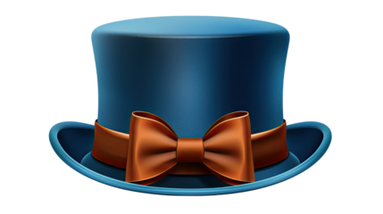 Blue ribbon decorative bow tie gift element isolated on white background