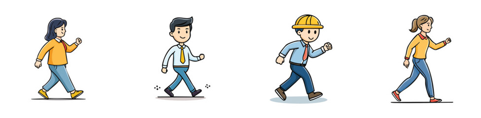 marching vector illustration set featuring detailed, colorful design elements.