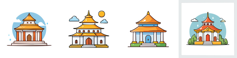 Obraz premium temple vector pack in contemporary style with balanced composition.