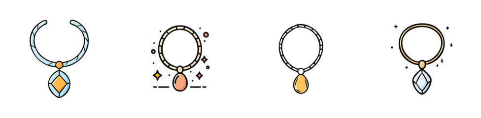 necklace vector pack in contemporary style with balanced composition.