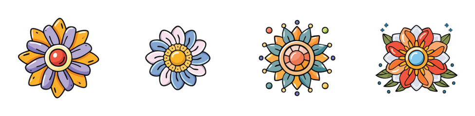 brooch vector pack in contemporary style with balanced composition.