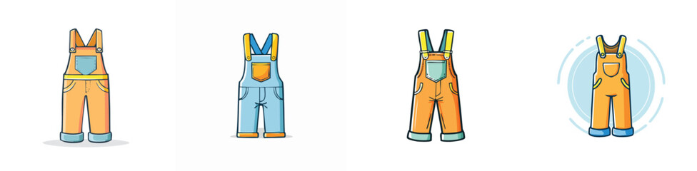 overalls vector pack in contemporary style with balanced composition.