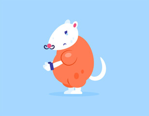 Fototapeta premium a concept of corruption. criminals and prisoners. corruptors caught and wearing prison clothes. punishment for corrupt officials. illustration of a rat handcuffed for corruption. flat style design