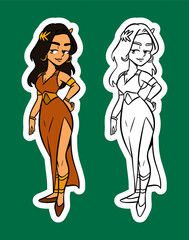 Ancient Greek goddess Aphrodite love and beauty Sticker Illustration