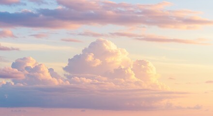 Cloudscape image with soft colors peaceful sunset scenery for design