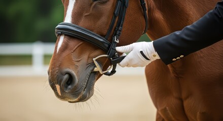 Horse with Bridle and Hand in Glove