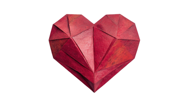 Red polygonal heart graphic